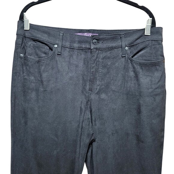 Gloria Vanderbilt Women's Black Straight Leg Pants Size 12 Soft Velvety Finish C - Picture 2 of 10